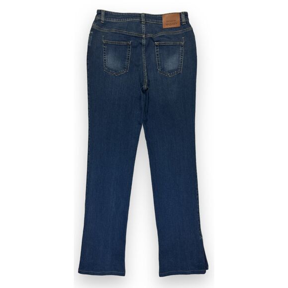 NWT Alexander McQueen Women's Denim Jeans Bootcut Split Hem Size 32 / 12-14 - Picture 3 of 16